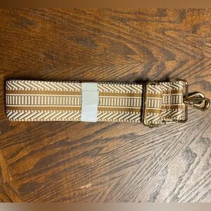 Striped Tan and White Decorative Belt